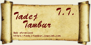 Tadej Tambur vizit kartica